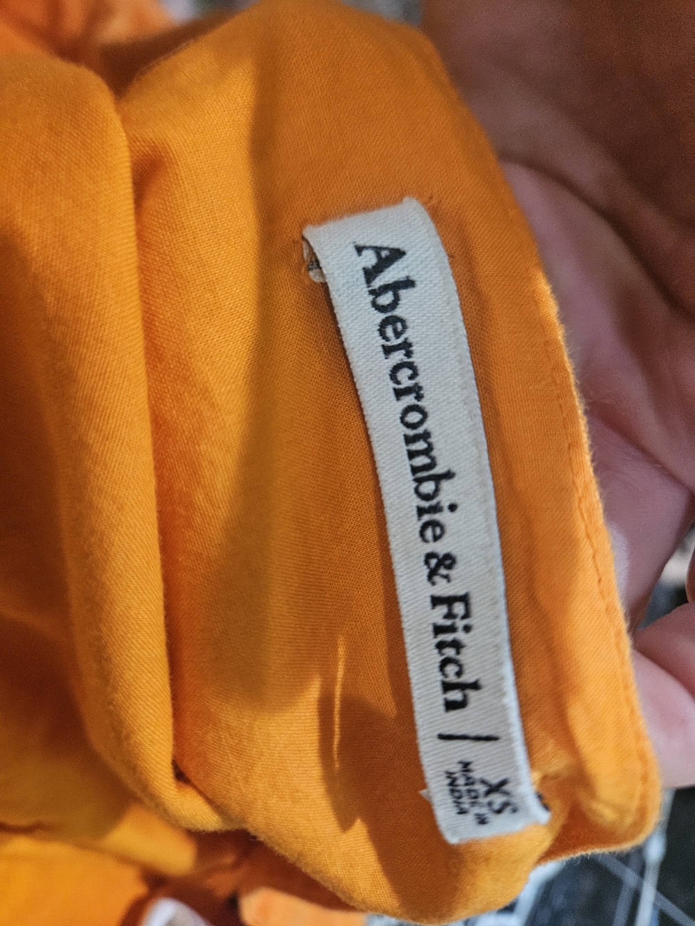 Abercrombie Orange Linen Tie Front Top Ruffle Sleeve Crop Euro Summer. XS - Picture 5 of 16